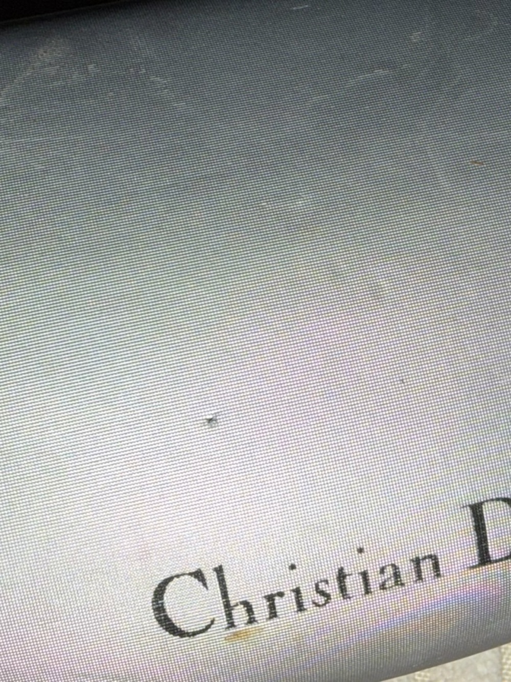 Dior Silver Logo Detail on Light Teal Surface - Picture 6 of 6